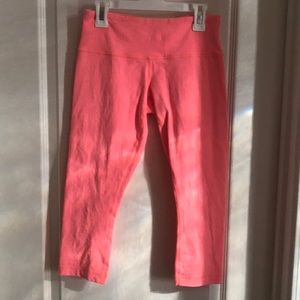 Lululemon Orange/ pink crops, like new